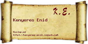 Kenyeres Enid névjegykártya